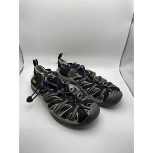 KEEN Waterpoof Mens Sport Sandals Size 7 Black Gray H2 Fisherman